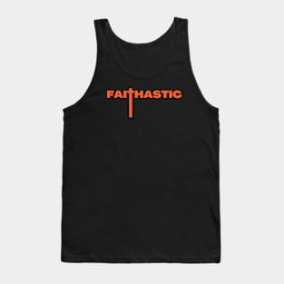 Faithtastic Cross Text Art Tank Top